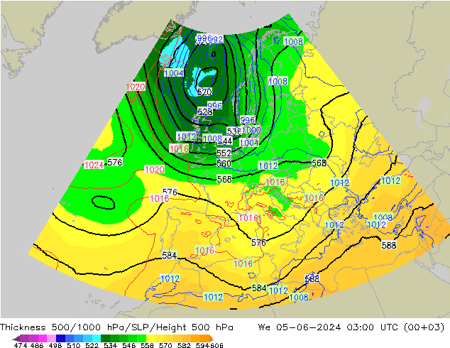 Thck 500-1000hPa UK-Global We 05.06.2024 03 UTC