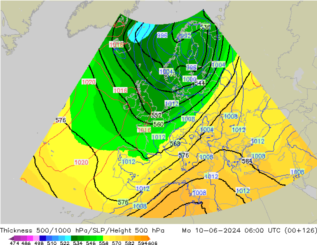 Thck 500-1000hPa UK-Global  10.06.2024 06 UTC