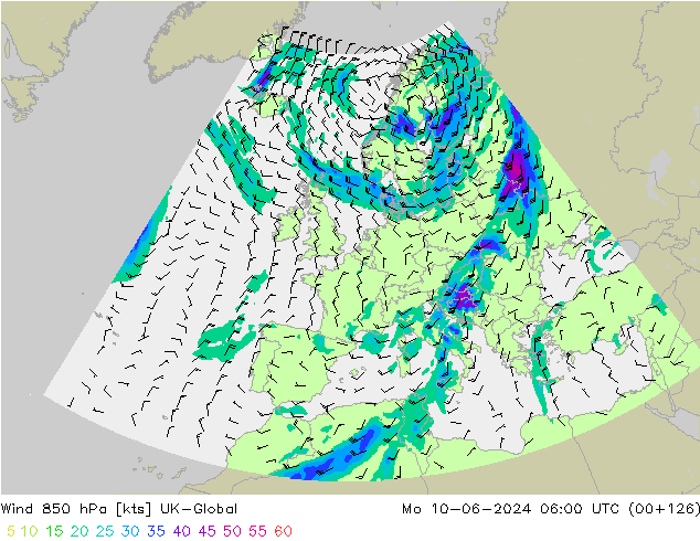 ветер 850 гПа UK-Global пн 10.06.2024 06 UTC