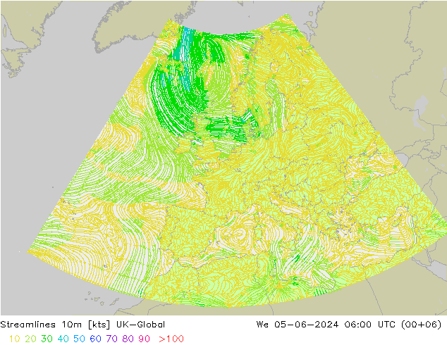 Linea di flusso 10m UK-Global mer 05.06.2024 06 UTC
