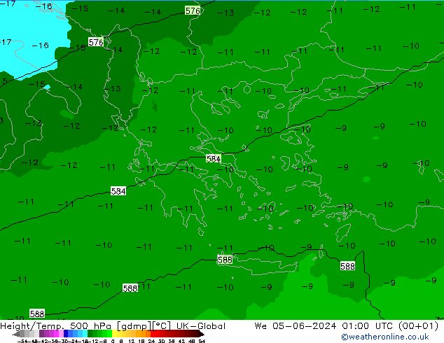Height/Temp. 500 hPa UK-Global  05.06.2024 01 UTC