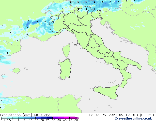 Precipitation UK-Global Fr 07.06.2024 12 UTC