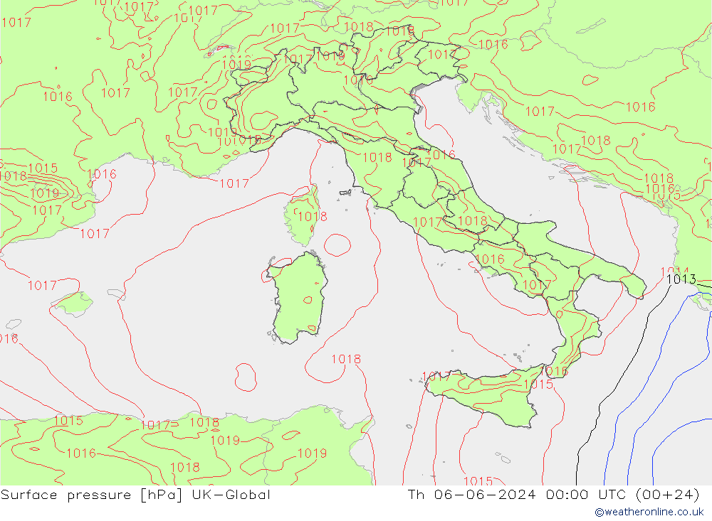 Yer basıncı UK-Global Per 06.06.2024 00 UTC