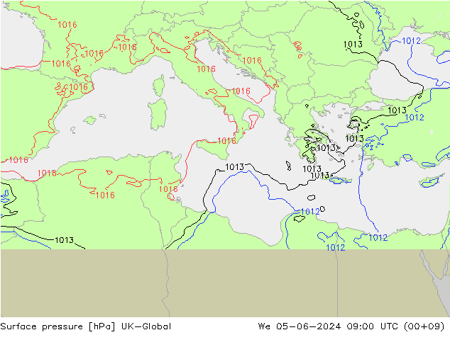 Surface pressure UK-Global We 05.06.2024 09 UTC