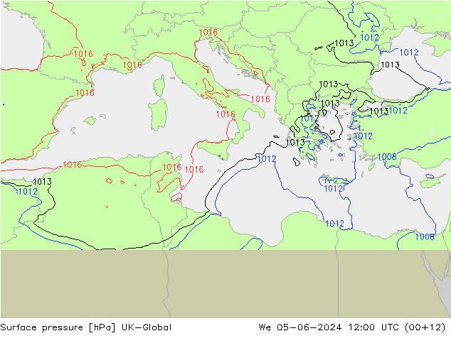 приземное давление UK-Global ср 05.06.2024 12 UTC