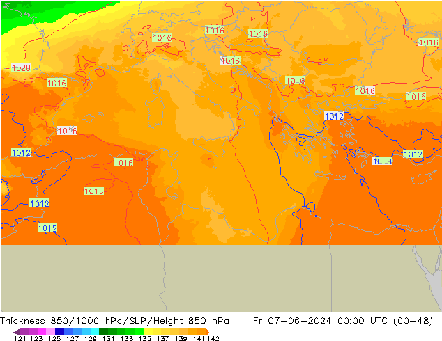 Thck 850-1000 hPa UK-Global Pá 07.06.2024 00 UTC