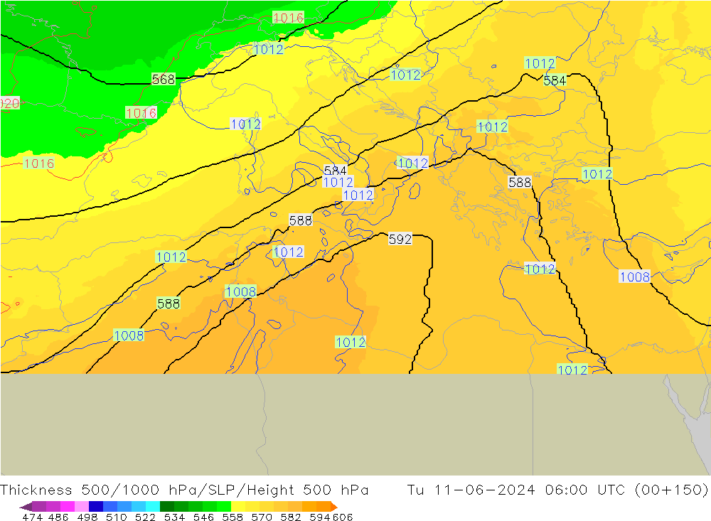 Thck 500-1000hPa UK-Global  11.06.2024 06 UTC