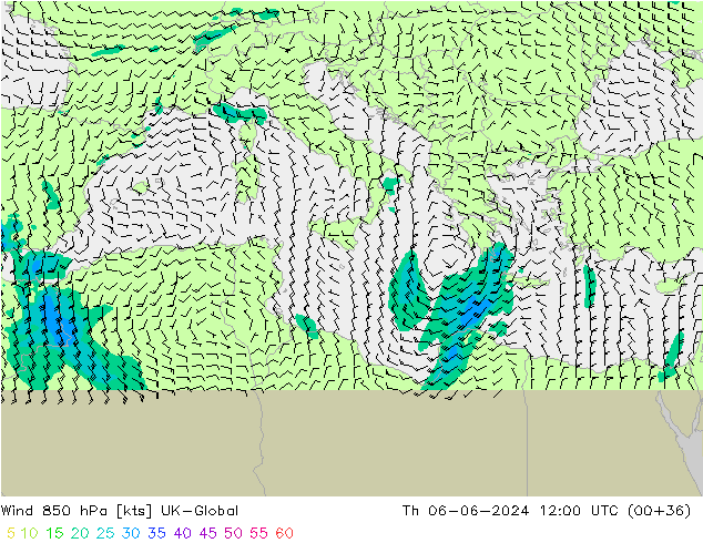 ветер 850 гПа UK-Global чт 06.06.2024 12 UTC