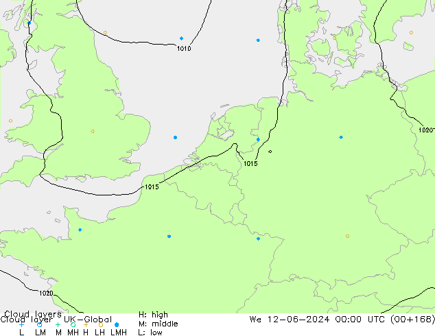 Cloud layer UK-Global Çar 12.06.2024 00 UTC