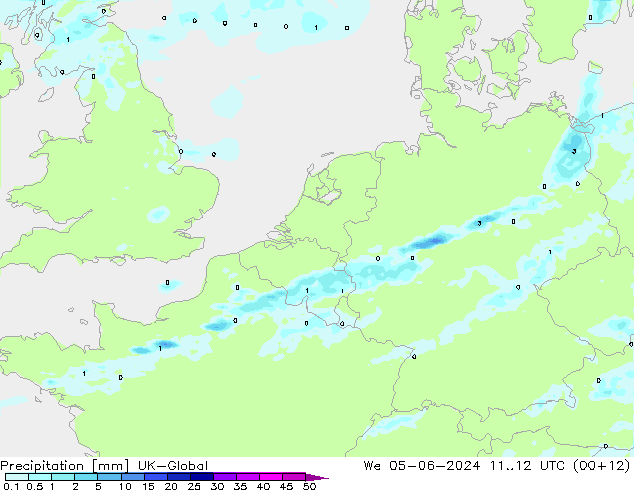 Neerslag UK-Global wo 05.06.2024 12 UTC