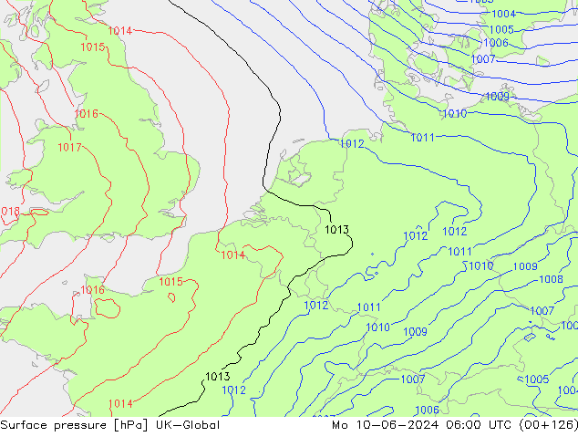 Surface pressure UK-Global Mo 10.06.2024 06 UTC