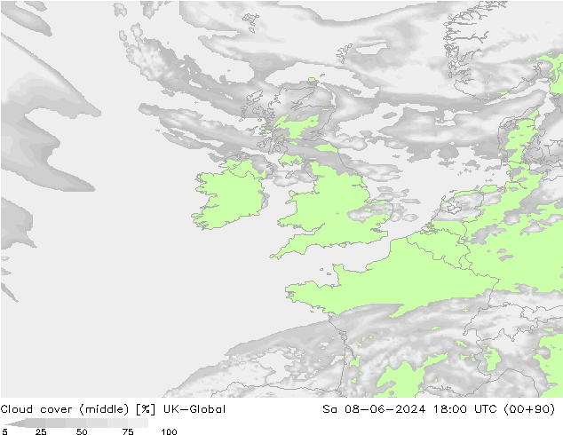 oblačnosti uprostřed UK-Global So 08.06.2024 18 UTC