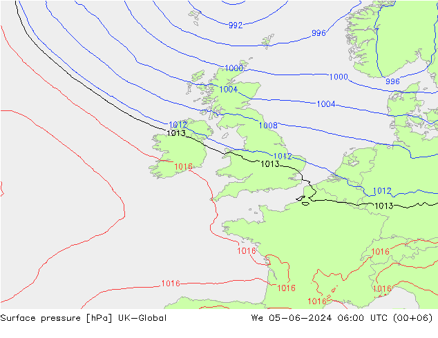 Yer basıncı UK-Global Çar 05.06.2024 06 UTC