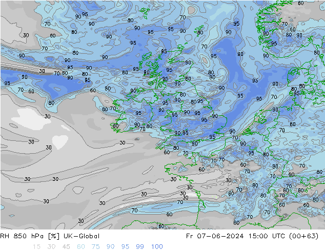 RH 850 hPa UK-Global Fr 07.06.2024 15 UTC