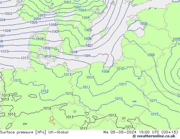 Yer basıncı UK-Global Çar 05.06.2024 15 UTC