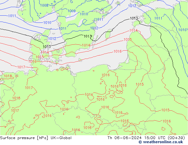 приземное давление UK-Global чт 06.06.2024 15 UTC