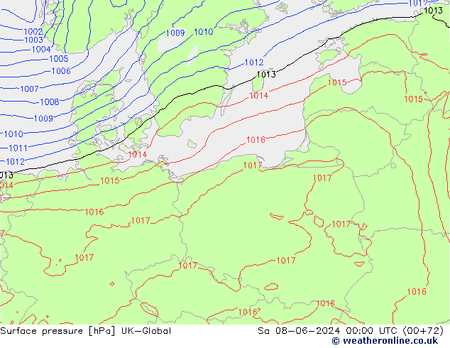 pression de l'air UK-Global sam 08.06.2024 00 UTC