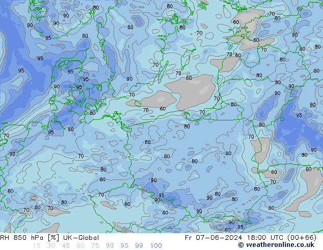 RH 850 hPa UK-Global Pá 07.06.2024 18 UTC