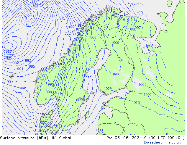 Surface pressure UK-Global We 05.06.2024 01 UTC