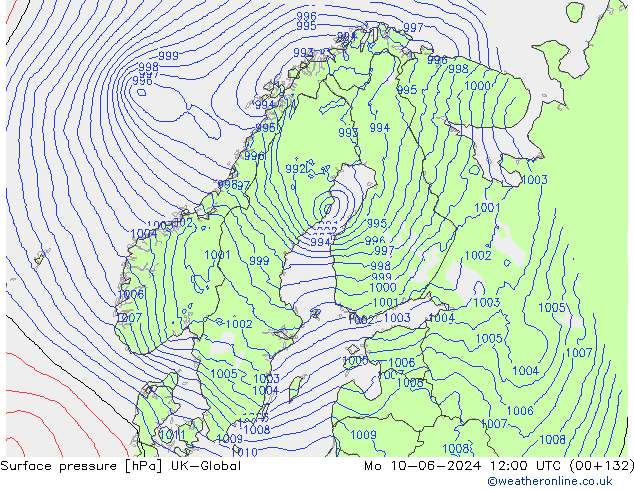 Yer basıncı UK-Global Pzt 10.06.2024 12 UTC