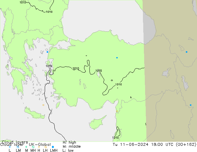 Wolkenlagen UK-Global di 11.06.2024 18 UTC