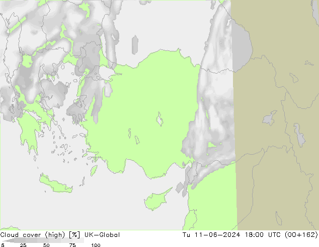 Bewolking (Hoog) UK-Global di 11.06.2024 18 UTC