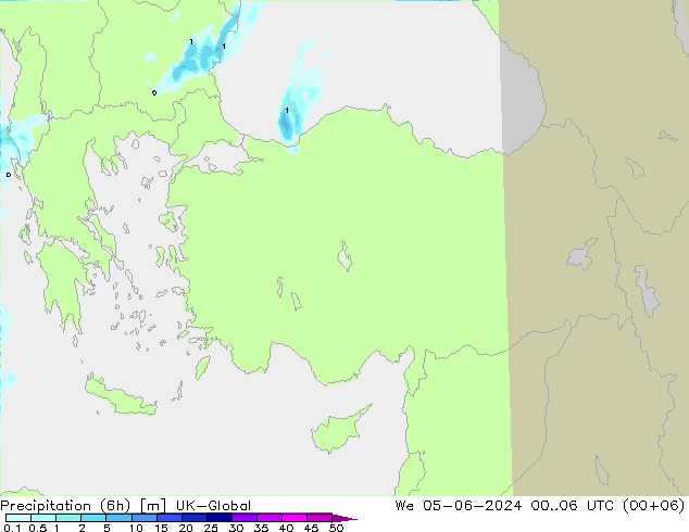 Precipitação (6h) UK-Global Qua 05.06.2024 06 UTC