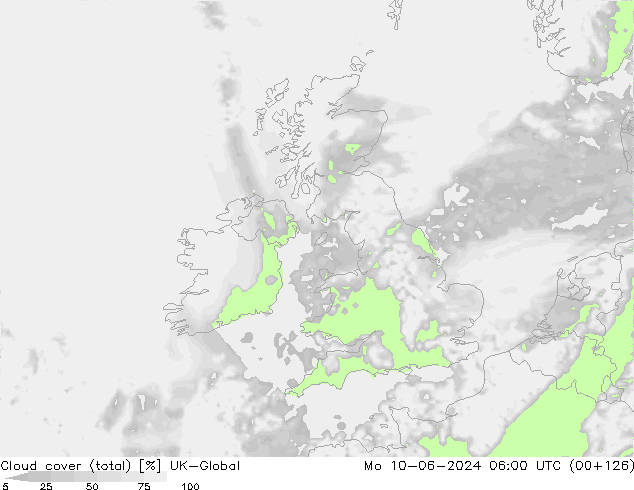 Cloud cover (total) UK-Global Mo 10.06.2024 06 UTC