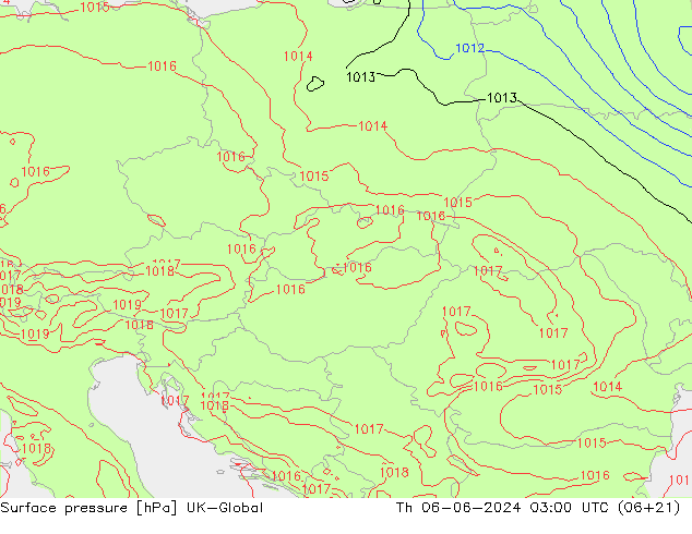 Yer basıncı UK-Global Per 06.06.2024 03 UTC