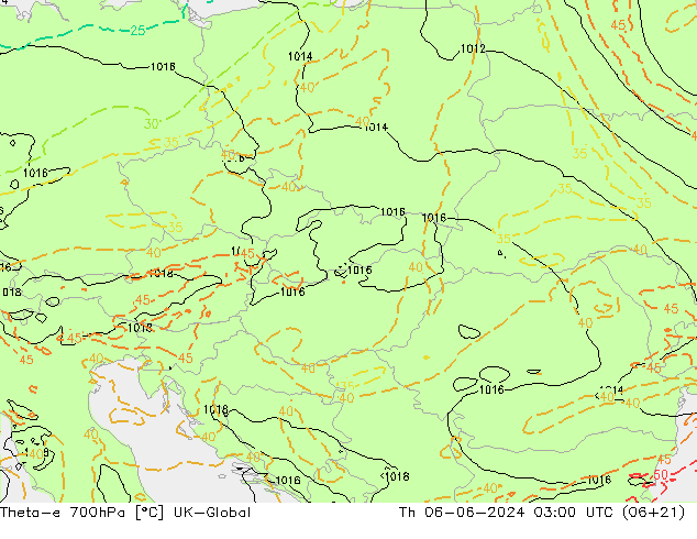 Theta-e 700hPa UK-Global do 06.06.2024 03 UTC