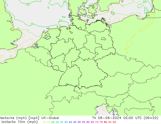 Izotacha (mph) UK-Global czw. 06.06.2024 02 UTC