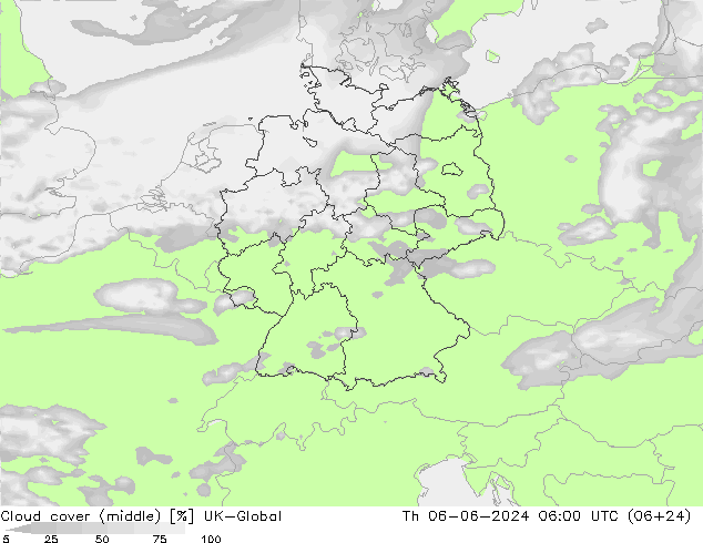 Cloud cover (middle) UK-Global Th 06.06.2024 06 UTC