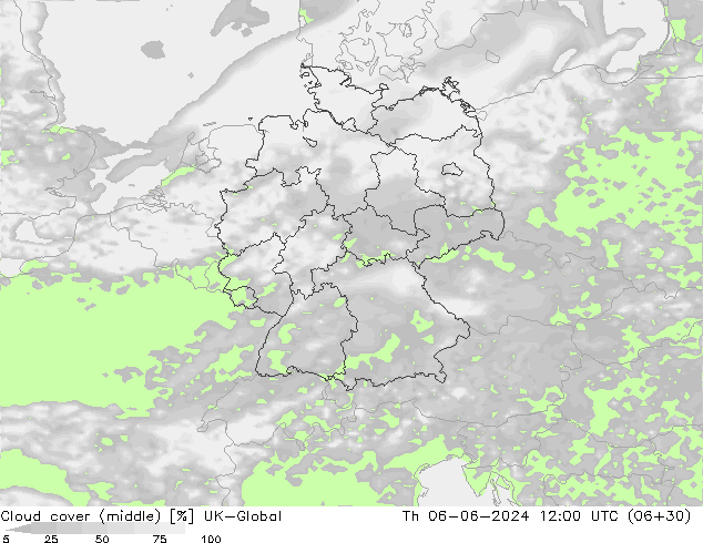 Wolken (mittel) UK-Global Do 06.06.2024 12 UTC
