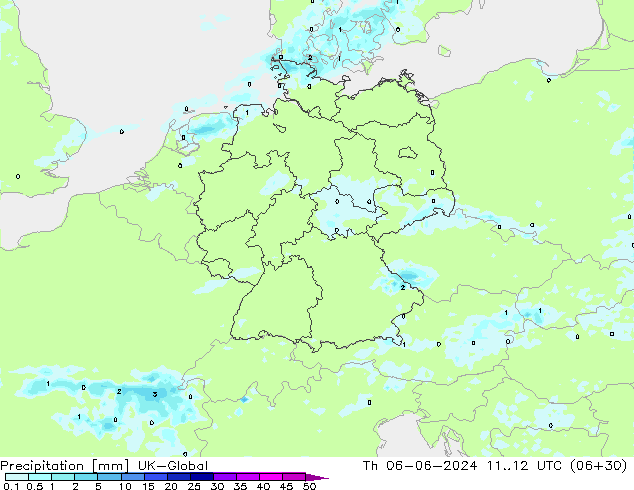 Srážky UK-Global Čt 06.06.2024 12 UTC