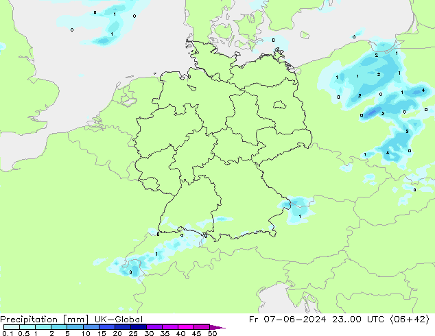 Precipitation UK-Global Fr 07.06.2024 00 UTC