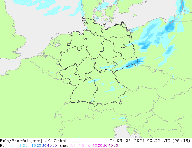 Rain/Snowfall UK-Global Th 06.06.2024 00 UTC