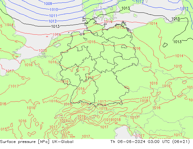 Surface pressure UK-Global Th 06.06.2024 03 UTC