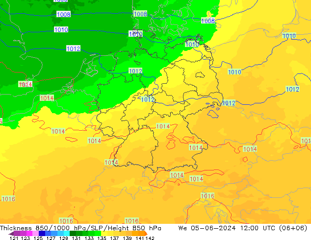 Thck 850-1000 hPa UK-Global Qua 05.06.2024 12 UTC