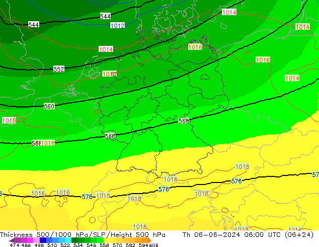 Thck 500-1000hPa UK-Global  06.06.2024 06 UTC