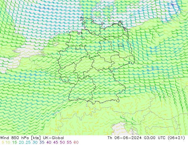 Wind 850 hPa UK-Global Do 06.06.2024 03 UTC