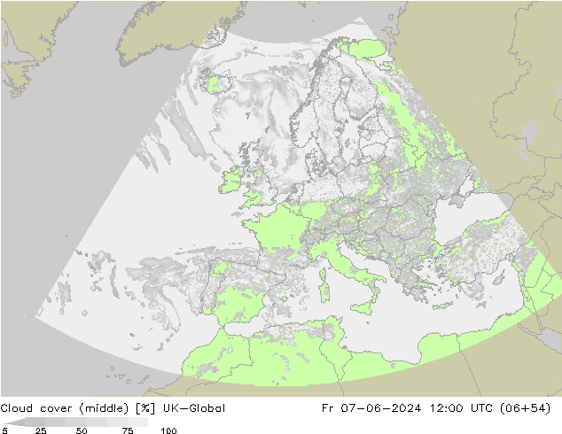 Cloud cover (middle) UK-Global Fr 07.06.2024 12 UTC