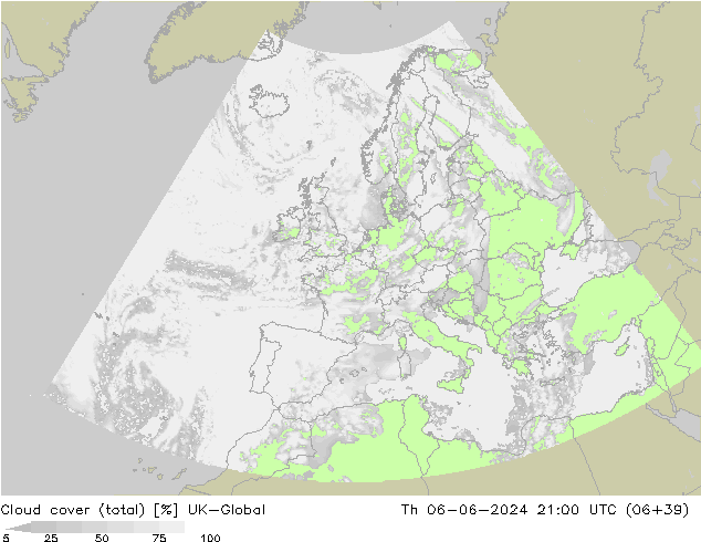 Nuages (total) UK-Global jeu 06.06.2024 21 UTC