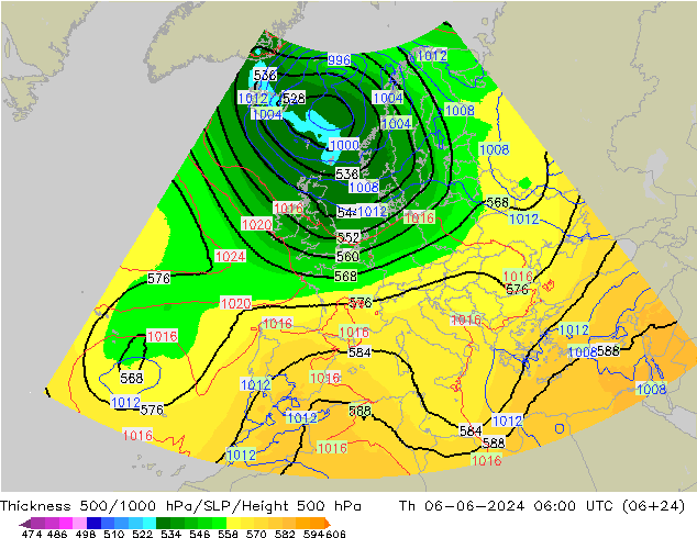 Thck 500-1000hPa UK-Global Qui 06.06.2024 06 UTC