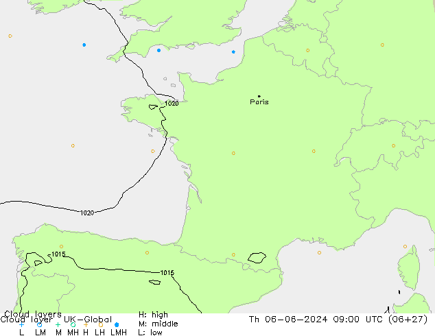 Cloud layer UK-Global Th 06.06.2024 09 UTC