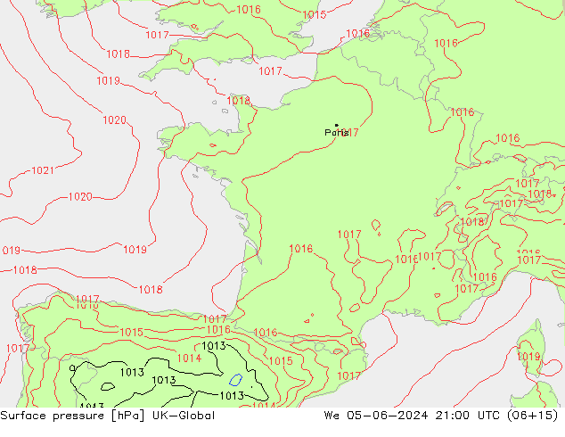 Surface pressure UK-Global We 05.06.2024 21 UTC