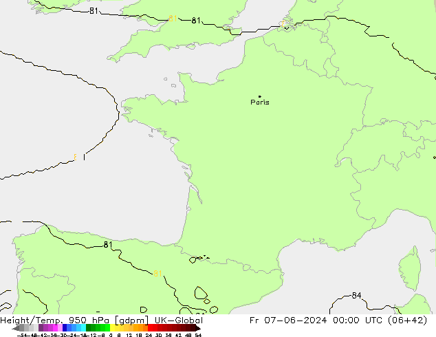 Height/Temp. 950 hPa UK-Global  07.06.2024 00 UTC
