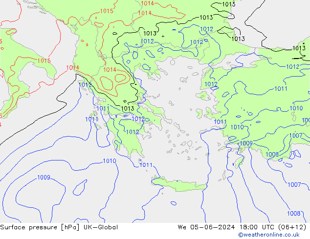 приземное давление UK-Global ср 05.06.2024 18 UTC