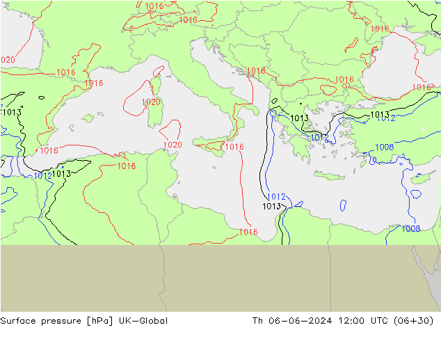 Luchtdruk (Grond) UK-Global do 06.06.2024 12 UTC