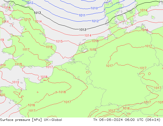 Luchtdruk (Grond) UK-Global do 06.06.2024 06 UTC