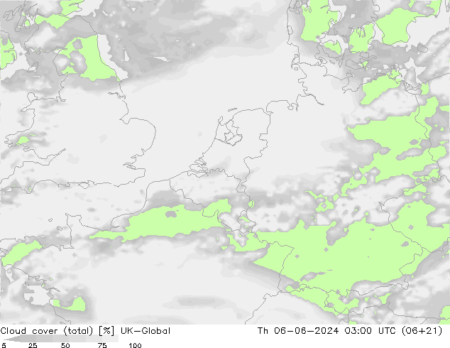 Nubes (total) UK-Global jue 06.06.2024 03 UTC